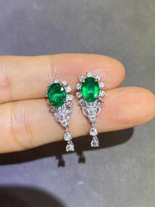 祖母绿耳环 2.11克拉 商品图0