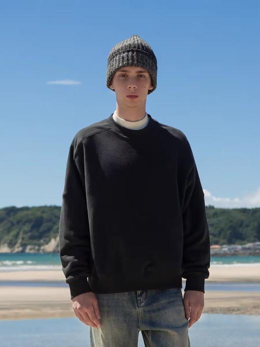 EviStub/E-3DWY20/四色拼接基础复古运动刷绒圆领休闲套头卫衣 商品图1