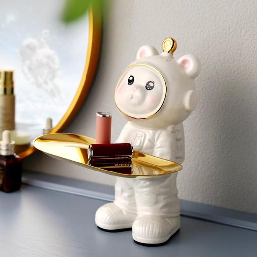 诺轩轻奢陶瓷小猫摆件桌面玄关收纳进门钥匙客厅家居装饰品开业礼物 商品图1