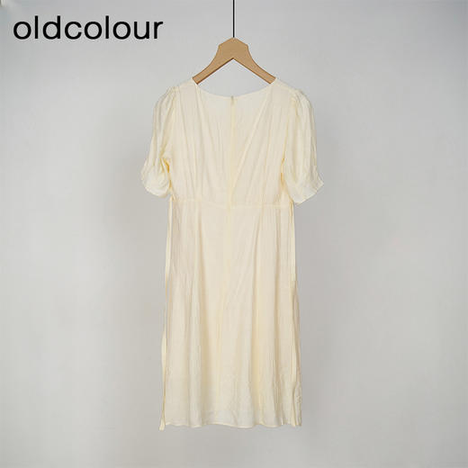 oldcolour黄色简约气质宽松短袖连衣裙女DN23101043 商品图1