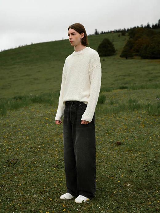 Evistub/E-4QCK732/14OZ丹宁酵洗套染阔腿牛仔裤 商品图3