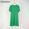 oldcolour简约时尚气质高腰V领短袖连衣裙女DN23101401 商品缩略图2