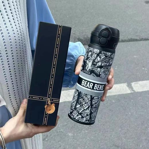 熊本士双饮轻心千鸟格保温杯 480ml  YD 商品图3