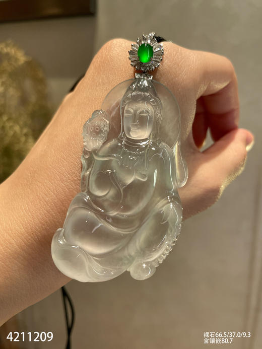 玻璃种观音吊坠【4211209】具体价格微信咨询 商品图2
