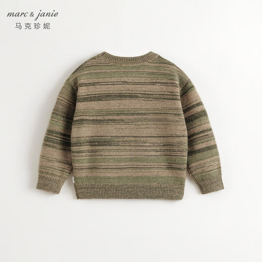 马克珍妮男童复古渐变条纹毛衣儿童针织衫2024年秋冬新款241705 商品图1