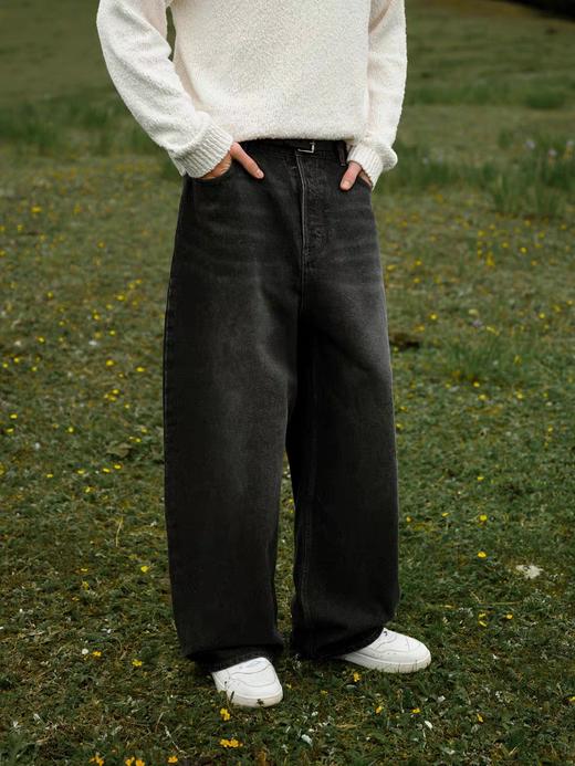 Evistub/E-4QCK732/14OZ丹宁酵洗套染阔腿牛仔裤 商品图0