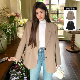 西遇复古经典西装外套女秋季新款经典时髦显瘦气质翻领外套SS141041
