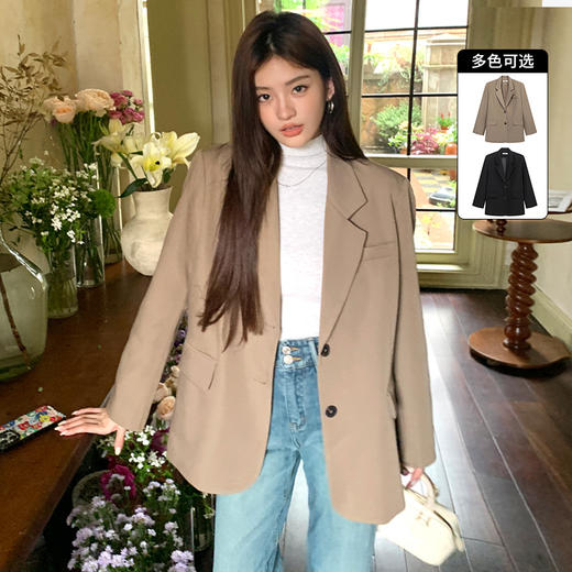 西遇复古经典西装外套女秋季新款经典时髦显瘦气质翻领外套SS141041 商品图0
