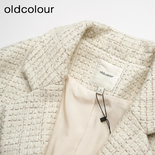oldcolour秋冬款气质百搭厚实格子长款毛呢外套女GL41048929 商品图2