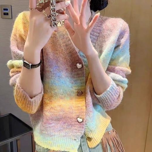 一眼钟情马海毛渐变开衫 商品图0