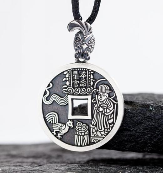 矩德泉坊 纯银手作   本命星官鸡挂扣（3厘米版）QY401010796 商品图3