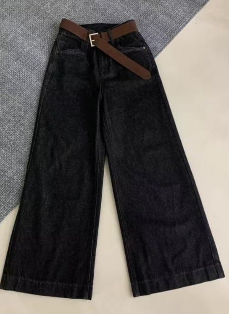 【门店同款】ENJOY冬季黑金配皮带直筒阔腿裤 159546582 商品图0