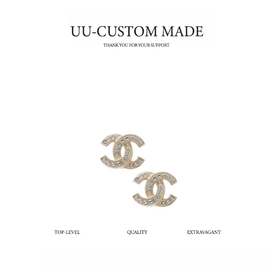 香奈儿-浅金色/银mini经典双C耳钉  （XTY）