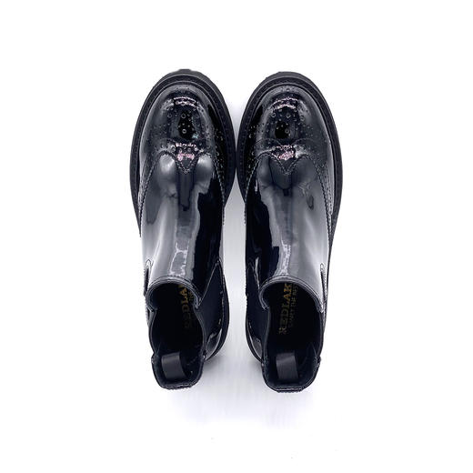 FinalSale季末特价——国货优品系列经典款布洛克雕花切尔西女靴DAY STYLE990黑色漆皮（超轻款） 商品图3