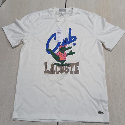 瑕疵Lacoste/法国鳄鱼 男女同款纯棉印花宽松休闲圆领短袖T恤TH1533 商品图3