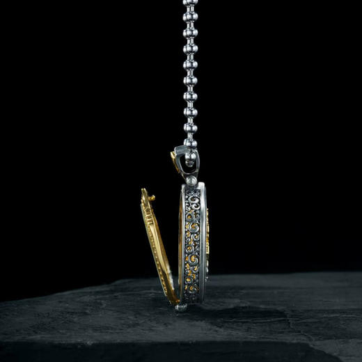 【宏艺珠宝】荷花叶噶乌盒白钻款·生肖·银s925挂坠（默认配手工编织绳） 商品图8