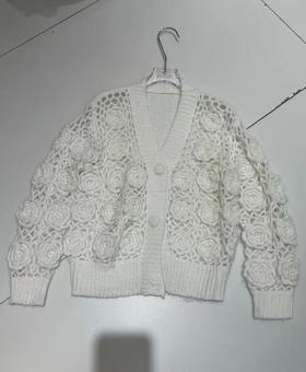 【门店同款】ENJOY秋季白玫瑰手工钩花外套 159544827