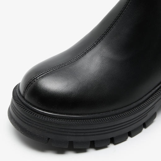 西遇高筒骑士靴女新款秋冬英伦风圆头长靴小个子厚底长筒靴V3947752 商品图5