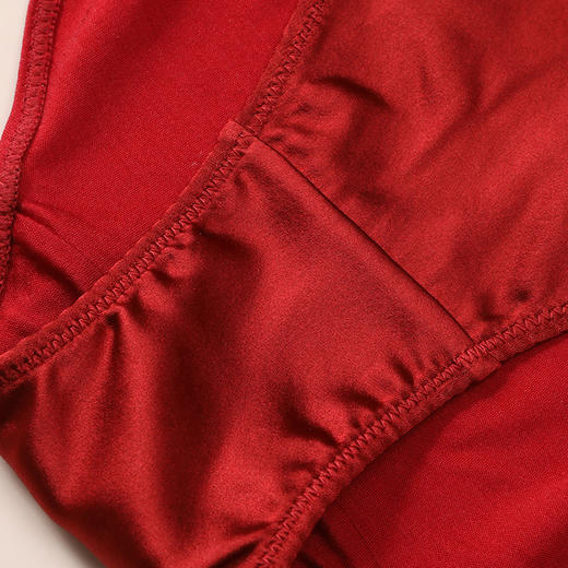 一起红】金三塔桑蚕丝文胸套装红色婚庆三角杯文胸内裤组合红品本命年   NSF8A302LH/NZFDA306LH 商品图4