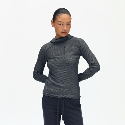 oneup泡泡肌理紧身弹力连帽衫 商品图0