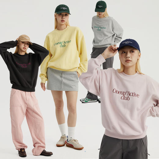 oneup俱乐部圆领印花卫衣 商品图3