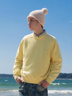 EviStub/E-3DWY20/四色拼接基础复古运动刷绒圆领休闲套头卫衣