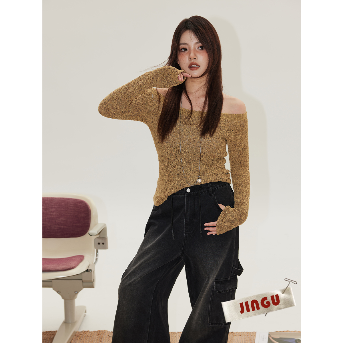 2024年新款白标~实穿top王~可一字领花纱套头长袖毛衫