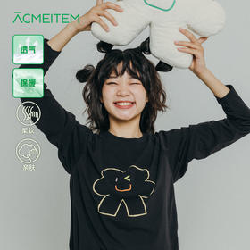 【十一降价福利】ACMEITEM爱棵米 户外亲子趣味印花长袖T恤圆领宽松磨毛打底衫男女GAF3340058E/GAF3341455E