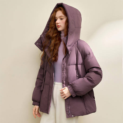 设计感飘带防风立领可拆帽女秋冬加厚保暖面包服外套V0043420 商品图3