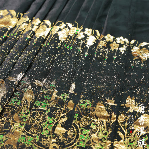 【连枝惊鹊.澜夜】复古织金妆花工艺改良国风新中式典雅墨黑新中式 商品图5