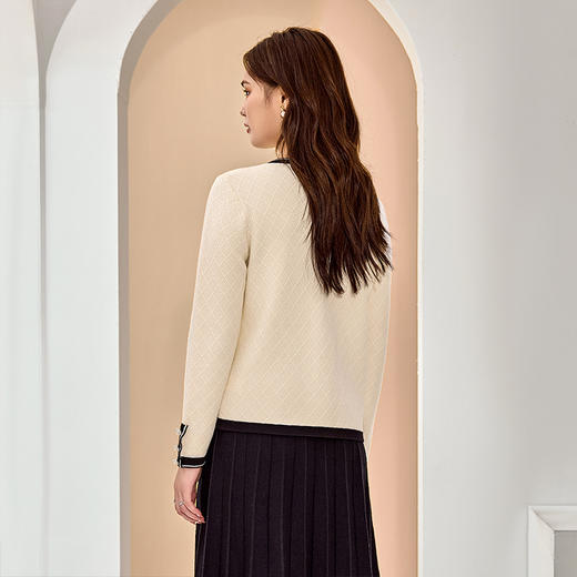 奢姿大码女装2025秋季减龄珍珠纽扣针织开衫胖妹妹时尚百搭上衣9843390183 商品图4