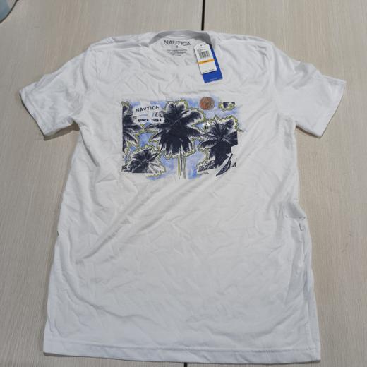 瑕疵Nautica/诺帝卡 男士夏季棉质胸前印花舒适休闲圆领短袖T恤 商品图0