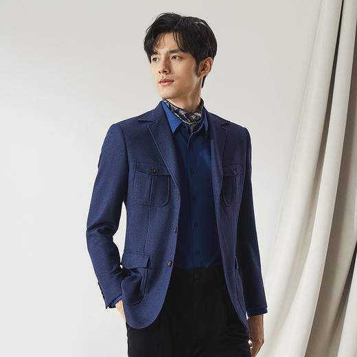 【WoolMark】柒牌休闲西服男2024秋冬新款纯羊毛平驳领单西装外套	127C71050 商品图1