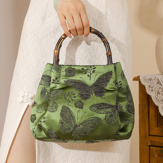 【绿光碟语】绣花手提包  古风旗袍宴会金属手提包QB 商品图2