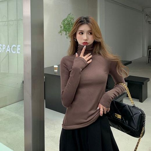 【YW】无忧购韩系温柔纯色百搭舒适2.0磨毛加厚小高领打底衫（截单后7天发货) 商品图7