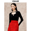 VIMAGE纬漫纪时尚小设计黑色修身显瘦上衣秋冬季新款V2213837 商品缩略图5