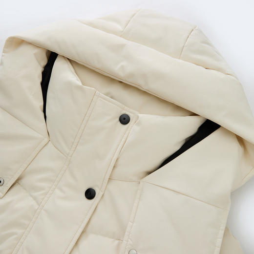 【通知下架】西遇过膝连帽羽绒服女冬季新款黑白韩版加厚保暖中长款外套 商品图5