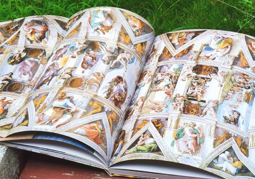 《艺术巨匠 米开朗基罗》，小8开，软精装，韩雪岩编著，颂雅风出品，河北教育出版社2011年一版一印，219页，定价138，售价88元 商品图6