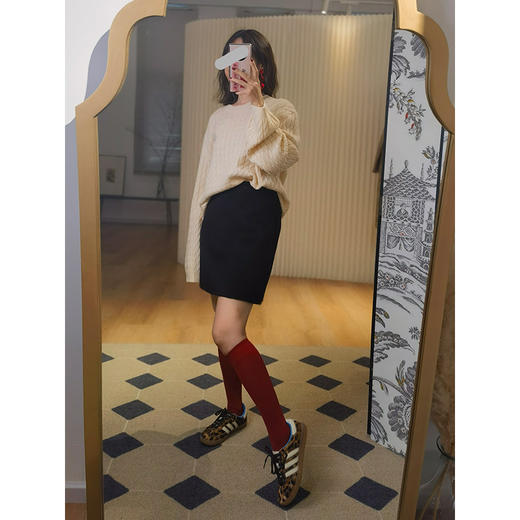 可可推荐 学院风~纯色羊毛小腿袜 微压显瘦|修饰腿型 舒适保暖 简约时尚 商品图3