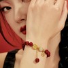 六鑫珠宝 桃你欢心桃花朱砂手串 S925银 商品缩略图2