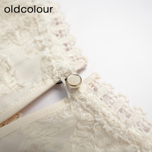 oldcolour米色设计感气质优雅百搭高腰长袖连衣裙女L41103195 商品图4