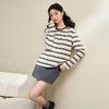 慵懒风复古条纹长袖T恤女秋季OVERSIZE圆领T恤V3642585 商品缩略图4