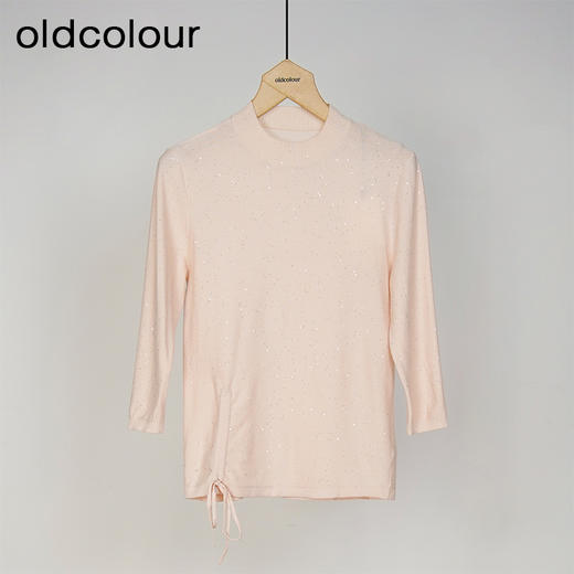 oldcolour春秋款圆领百搭简约气质内搭抽褶毛织套头衫女GM31052826 商品图0