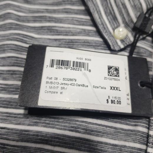 瑕疵新款HUGO BOSS/胡戈.波士 男士SLIM FIT黑标短袖POLO衫50328879 商品图1