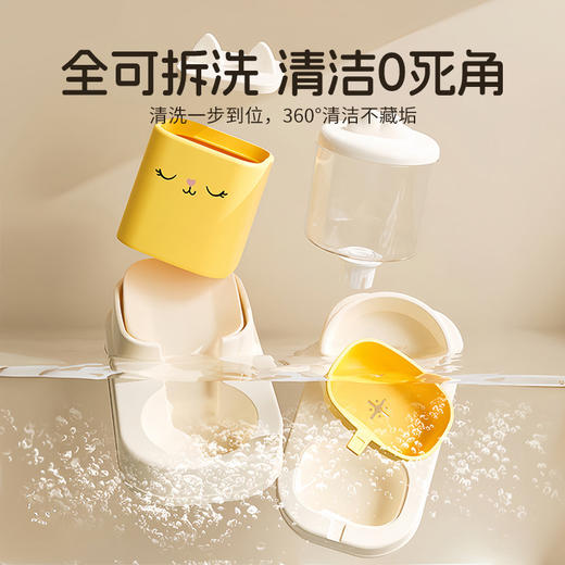 卡通猫咪坐式喂食器 喂水器 猫咪食盆自动喂食大容量 商品图3