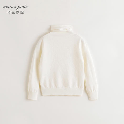 马克珍妮女童卷边高领绵羊毛打底衫儿童毛衣2024年秋冬新款241692 商品图3