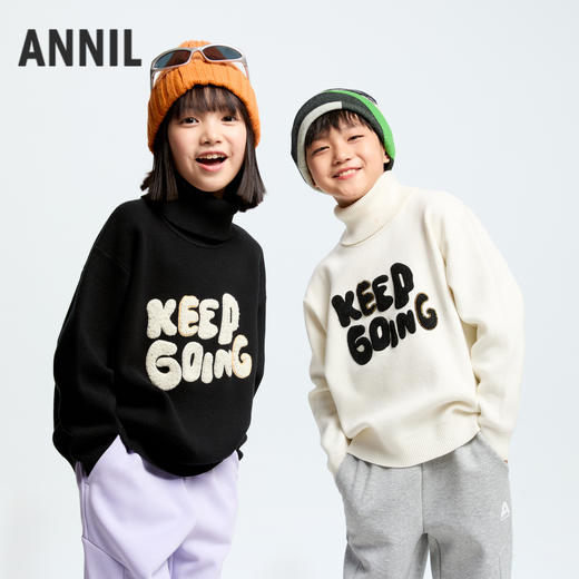 男女童高翻领针织衫冬季新款安奈儿童装EM444614 商品图2