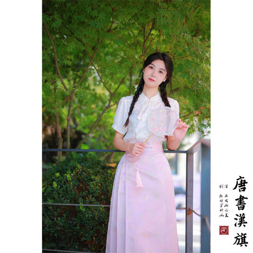 【惊岁流光·烟紫】马面裙织金妆花改良国风新中式娇俏粉马面套装 商品图3