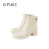 D:FUSE迪芙斯2024冬季新款经典真皮百搭通勤靴法式圆头增高粗跟短靴DF44116426 商品缩略图0
