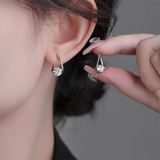 JU-D001新款耳扣气质不规则几何告石简约耳环女小众设计感个性精致耳饰品 商品图0